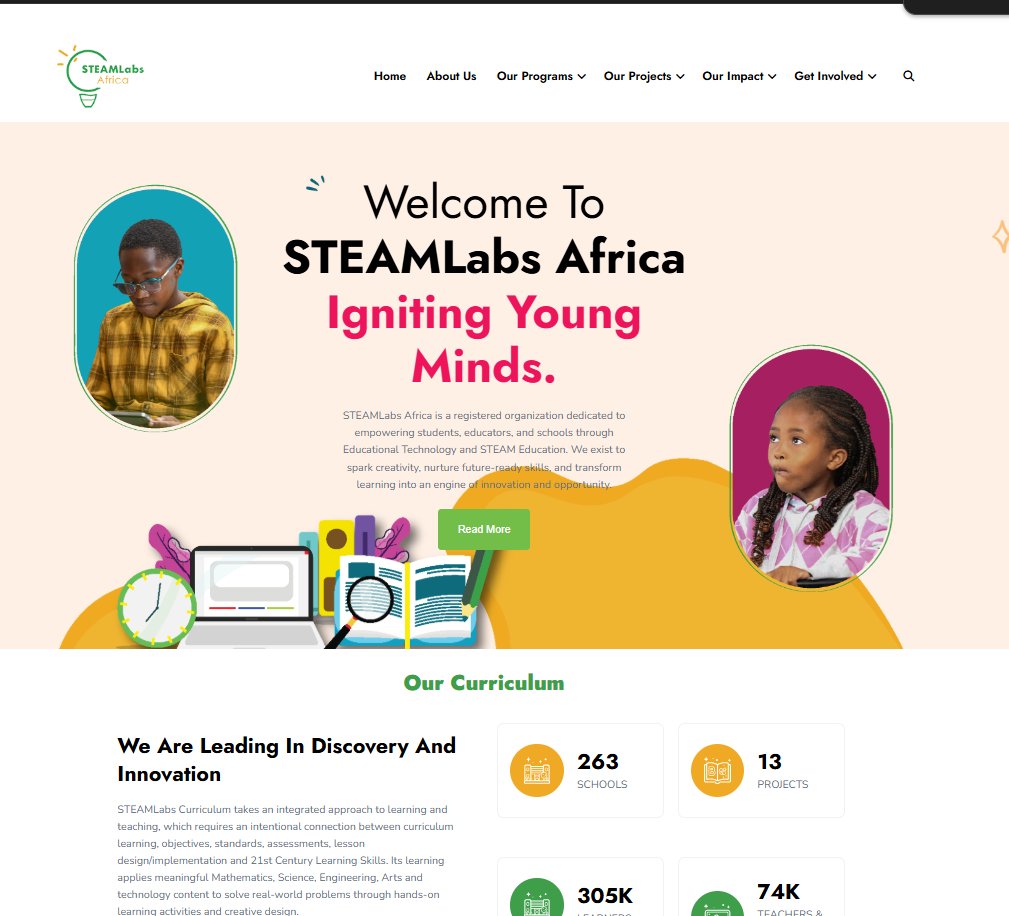 STEAMLabs Africa website